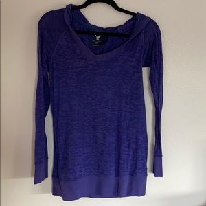 Sheer dark purple hoodie